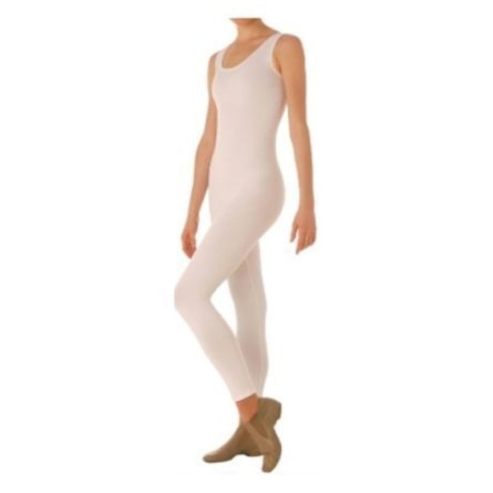 Bal Togs 1313 White Child's Size Intermediate (6X-7) Cotton Lycra Tank Unitard